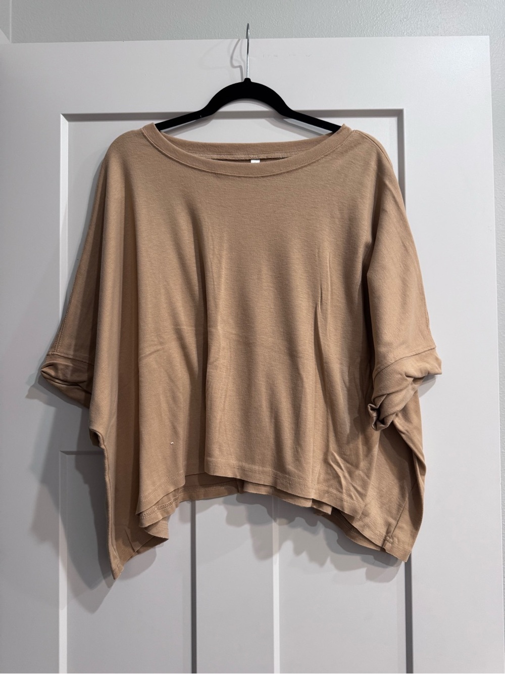 Boxy Crop Women's Top in Tan by
